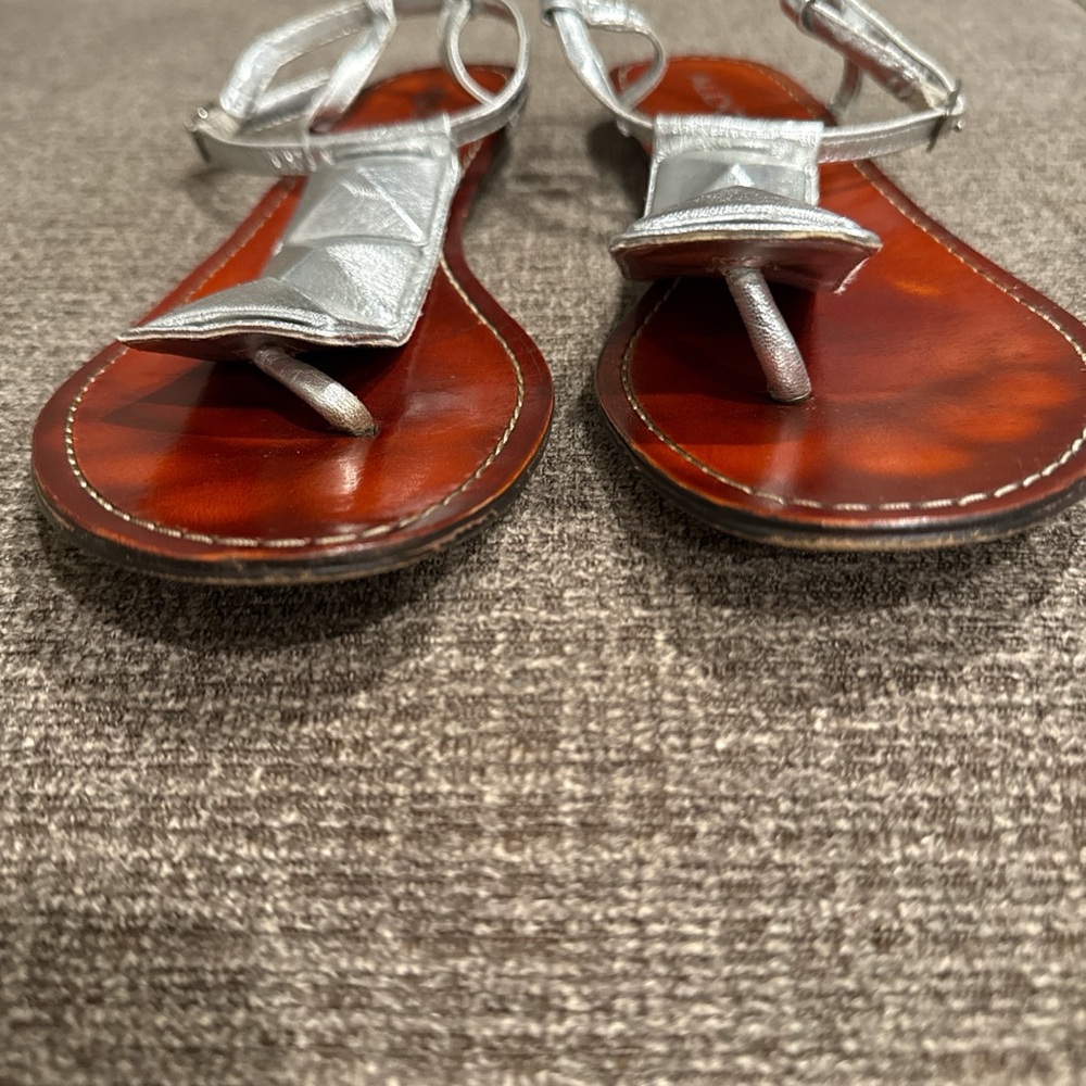 Aldo Metallic Silver Sandals - Picture 2 of 5
